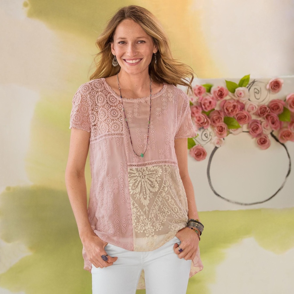 Sundance Blush + Cream Bellissima Patchwork Top